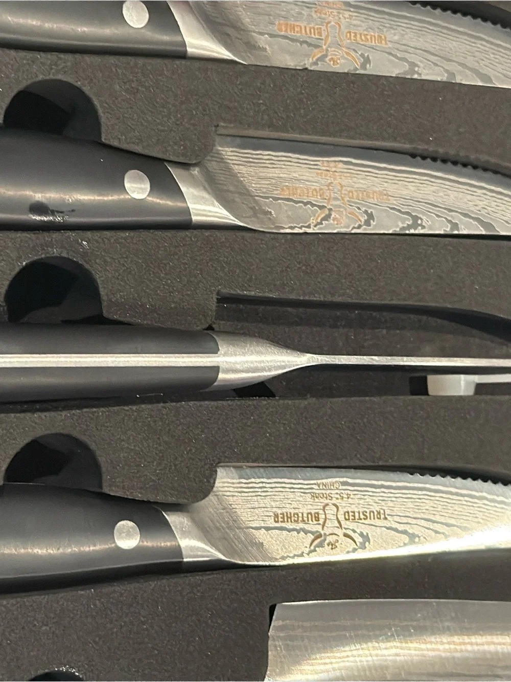 Trusted Butcher 6-Piece Knife Set in Black and Silver